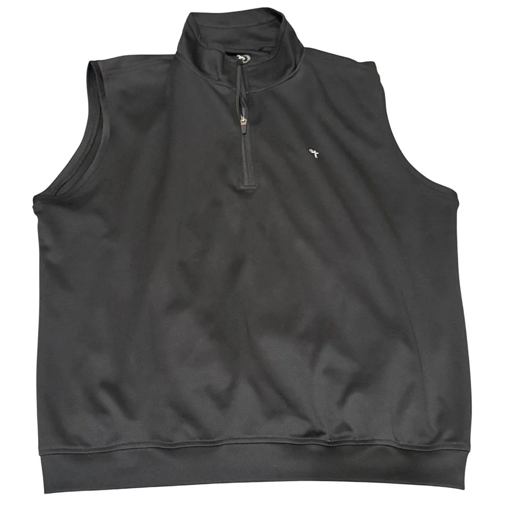 Zero‎ Restriction Tour Series Mens XL Black Quarter Zip Golf Vest Pullover
